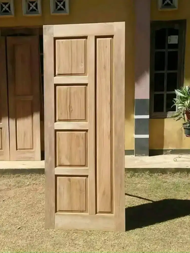 Pintu kusen custum ukuran bahan kayu jati kebon/alas