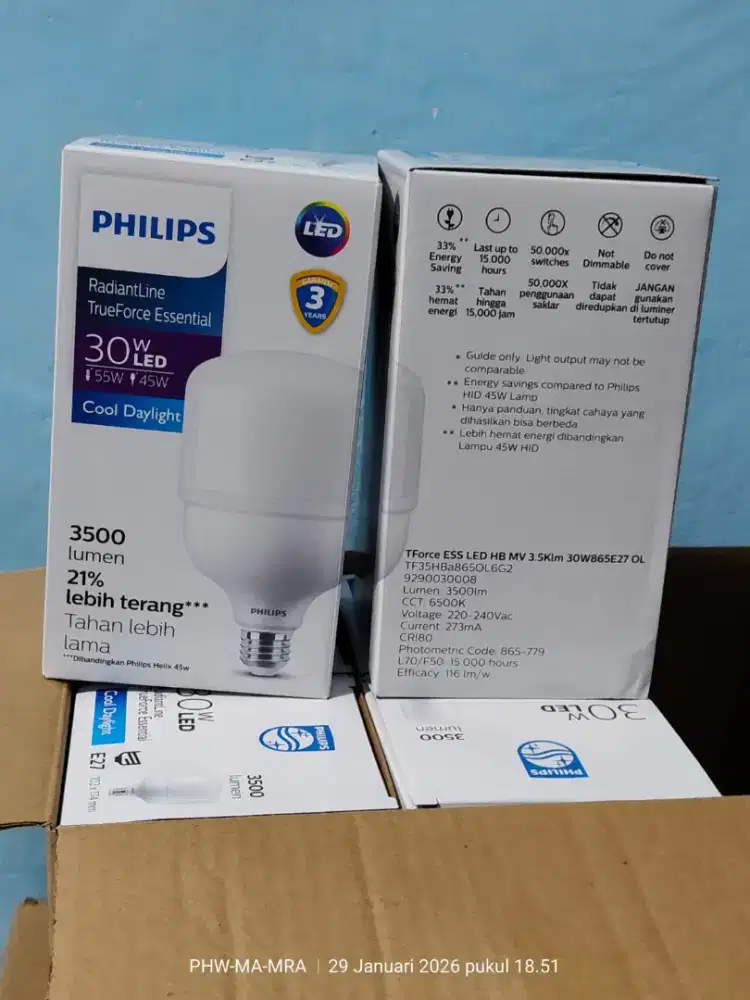 Lampu LED Philips 30watt ( PROMO BELI 3 GRATIS 1 )