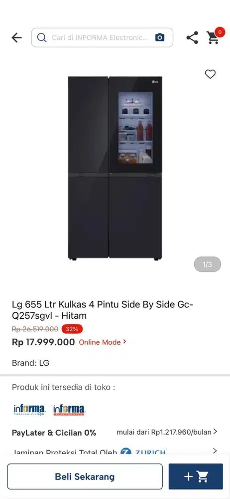 kulkas inverter LG punya