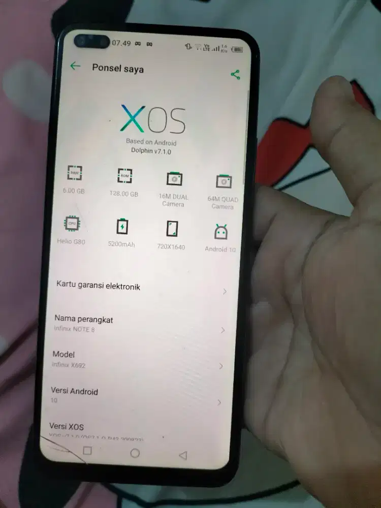 Infinix note 8 ram 6/128 hp only