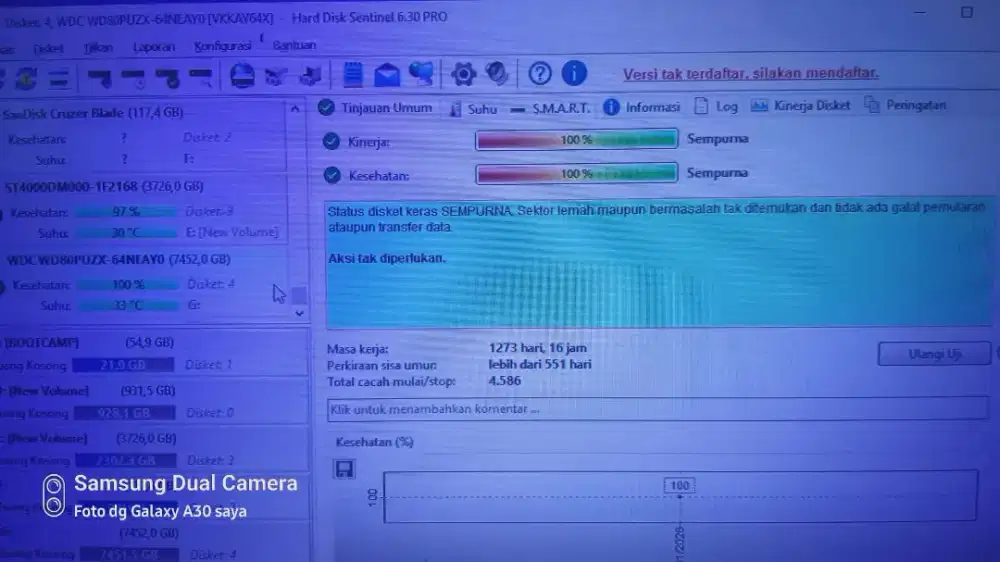 HaRDisk PC WD Purple 8TB, 6TB 100% siap pakai