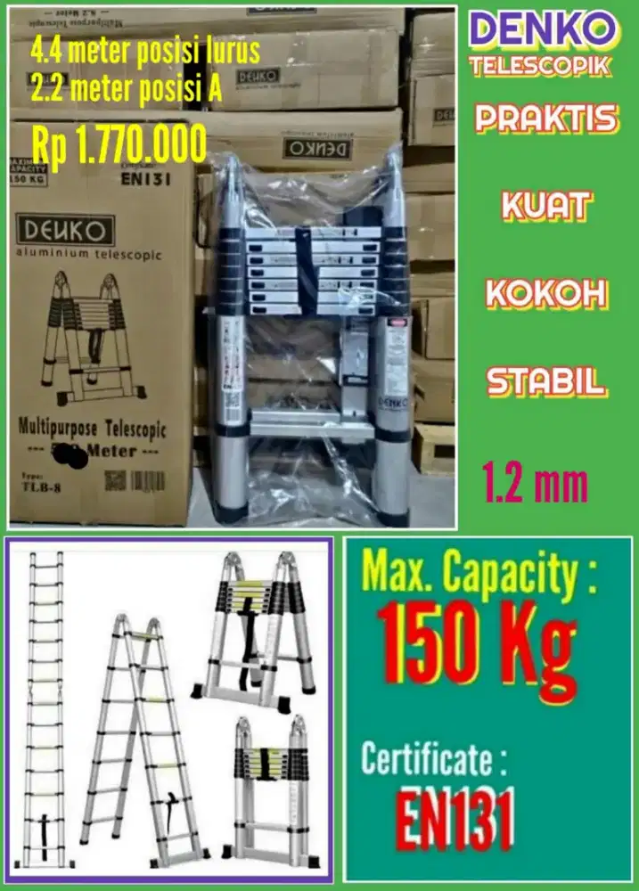 Tangga DOUBLE TELESCOPIK 4.4 Mtr.