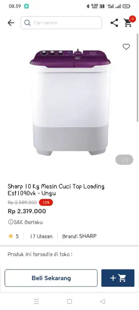 Promo mesin cuci 2 tabung