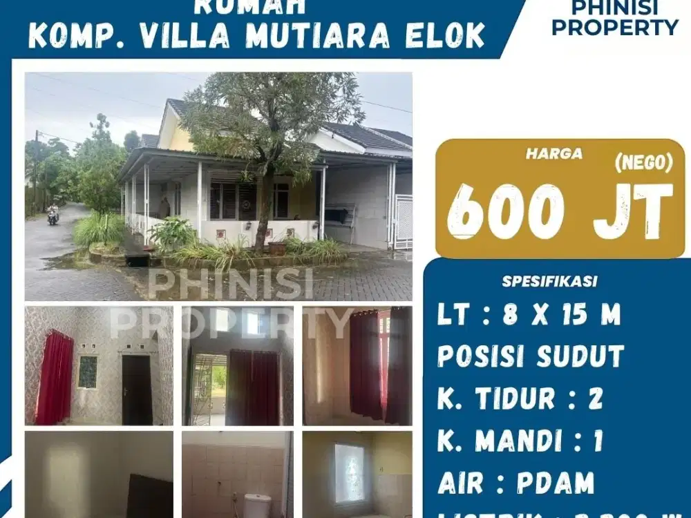 Dijual Rumah Sudut di Villa Mutiara Samping Summarecon