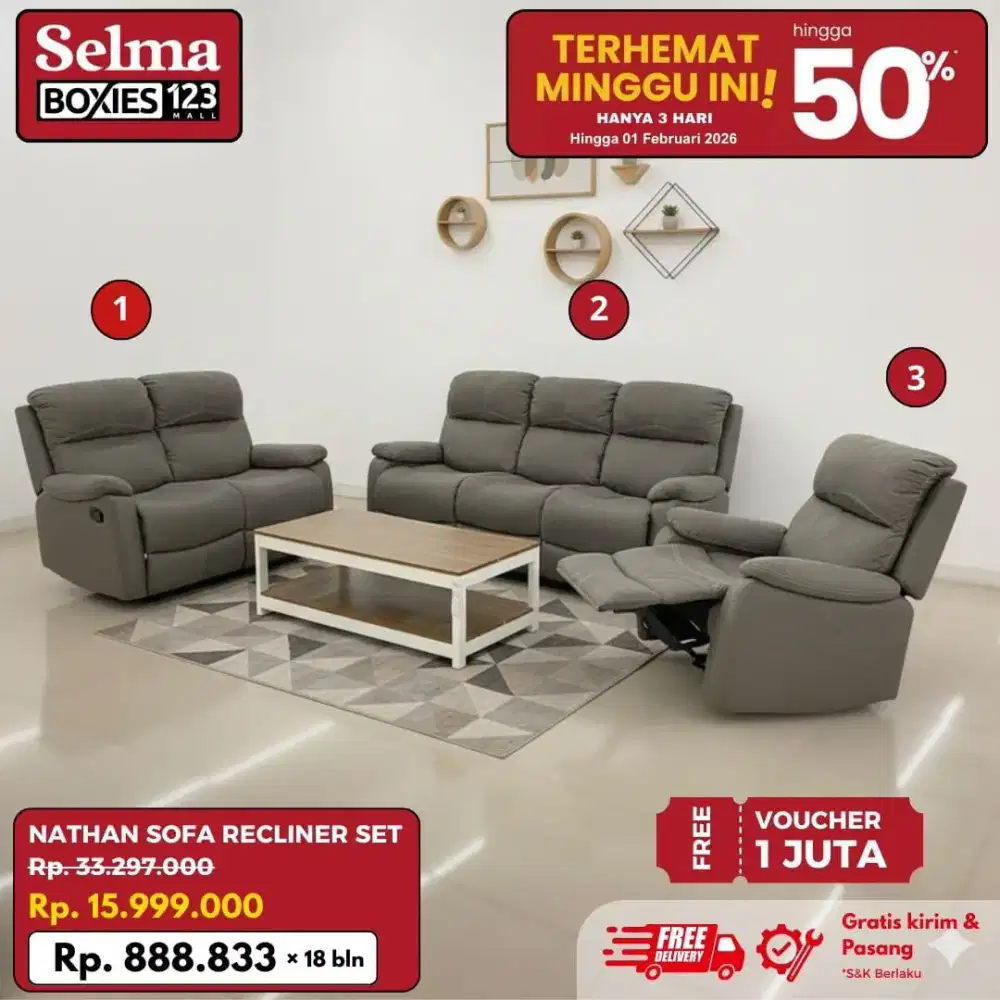 SOFA RECLINER SET MURAH