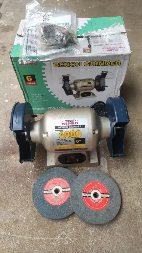 Benc Grinder Gerinda duduk Wipro 6 in ,Bekas Berkualitas 95-97% baru.