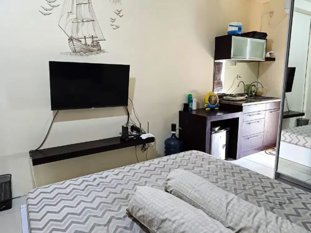 Murah ! Free Wifi & Service Charge !!! Disewakan Apartemen Gunawangsa Manyar Studio Lengkap Dkt Unair ITS Puncak Kertajaya