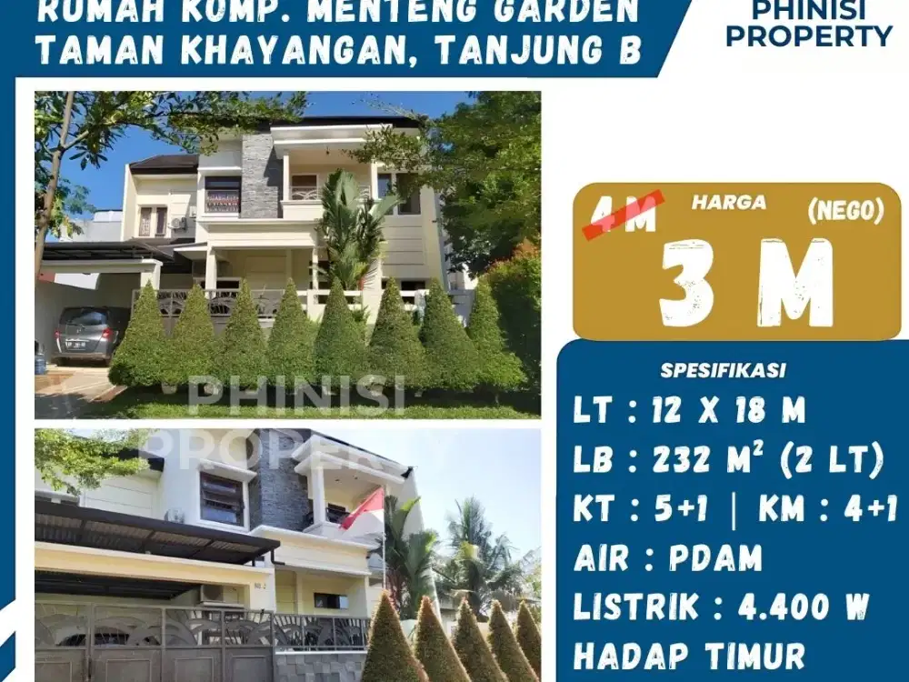 Dijual Rumah Mewah Full Furnish di Taman Khayangan Tanjung Bunga