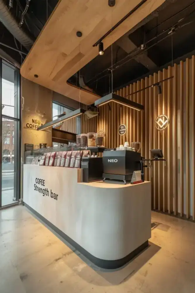 Meja Barista Modern Custom Meja Cashier Meja Kasir Meja CoffeeShop