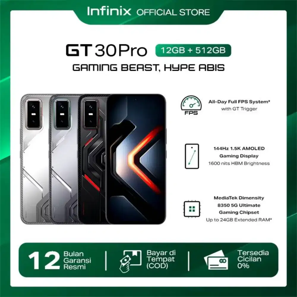 Infinix GT 30 PRO, KREDIT TANPA DP, HANYA PAKAI KTP CICILAN 0%
