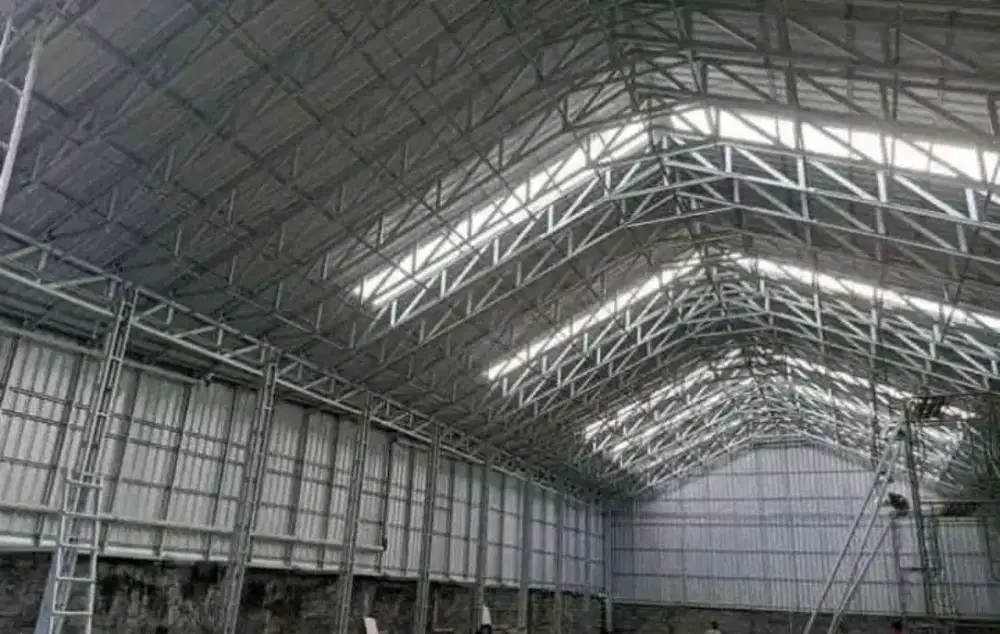 Kanopi baja ringan, Canopy besi hollo, rangka baja ringan, plafon PVC