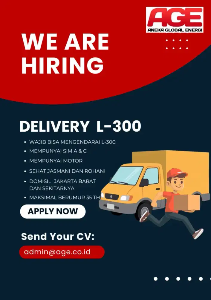 DIBUTUHKAN DELIVERY PRIA L-300