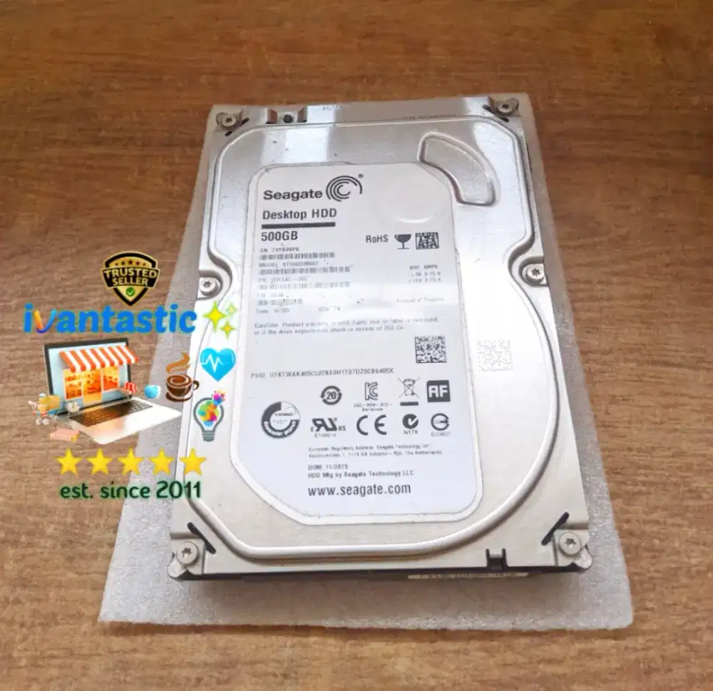 HARDISK HDD SEAGATE 500GB + 250GB +WINDOWS 10PRO HEALTH 100% ExPribadi