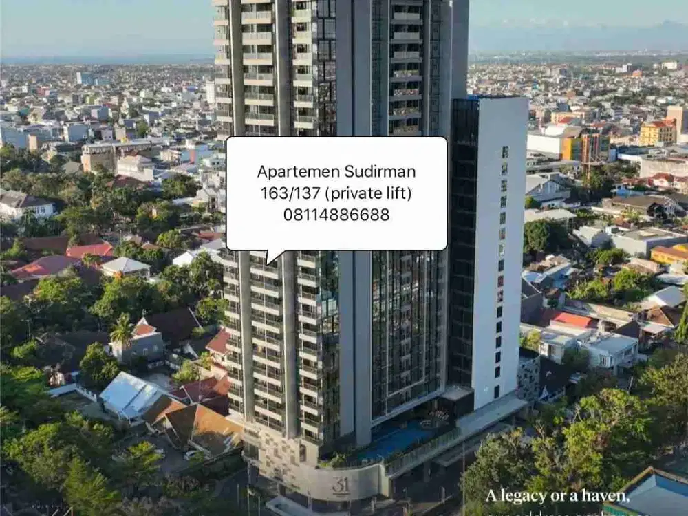 Apartemen Sudirman Makassar Murah posisi sudut private lift