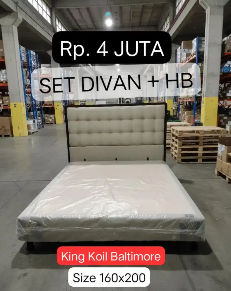 Set Divan dan Headboard KING KOIL