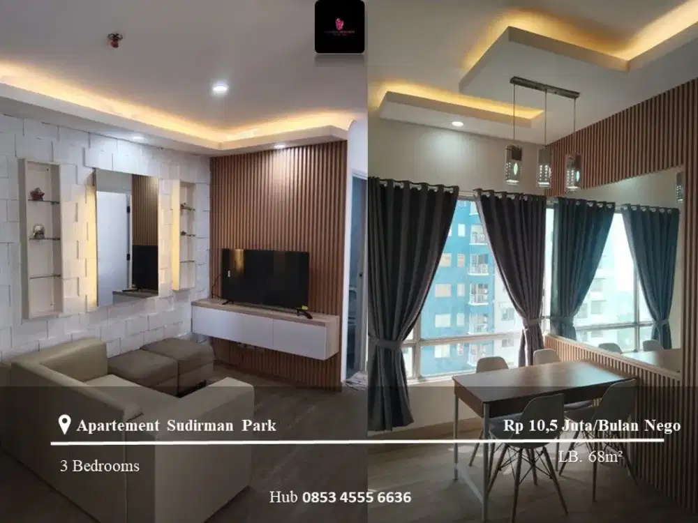 Disewakan Apartement Sudirman Park High Floor 3BR FF