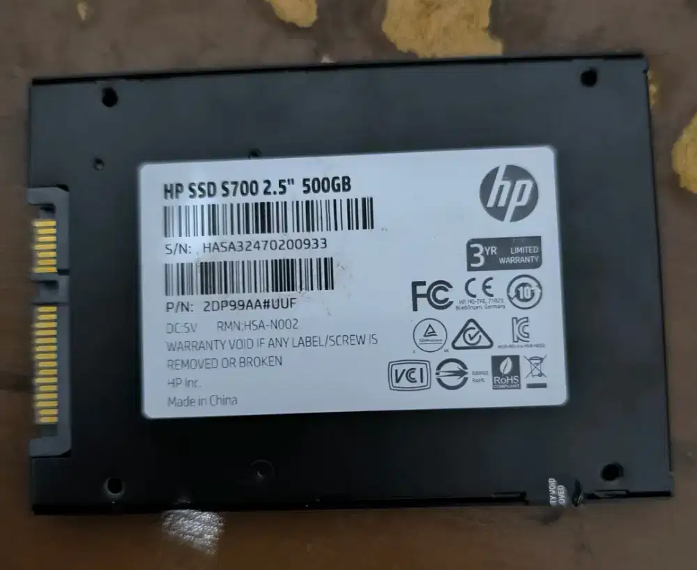 SSD 500 giga sehat 100 persen ada wind 10