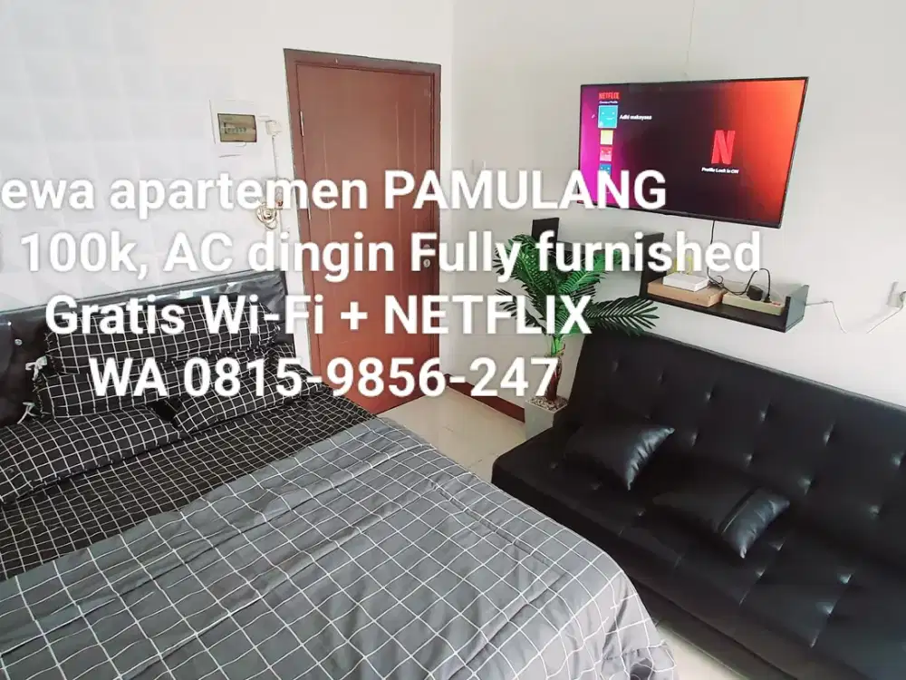 sewa apartemen ciputat pamulang bsd studio fully furnished