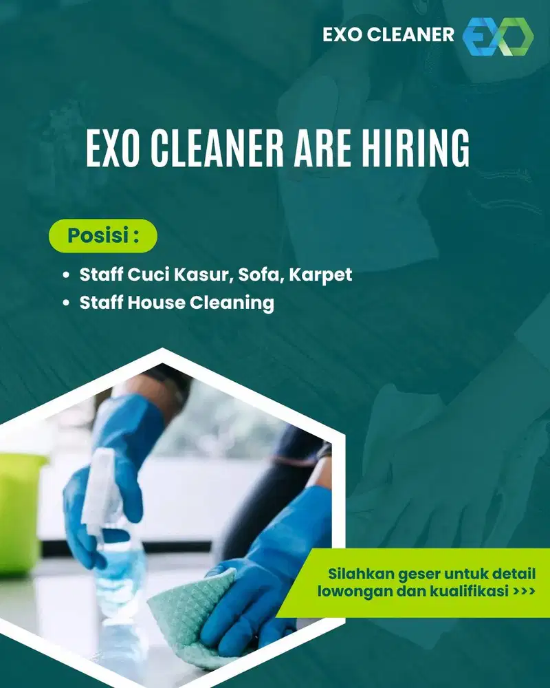 Dibutuhkan segera Staff Cuci Kasur dan Staff House Cleaning