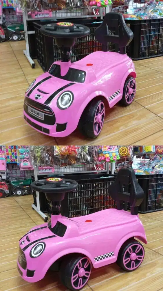 mainan anak mobil naik mini cooper musik