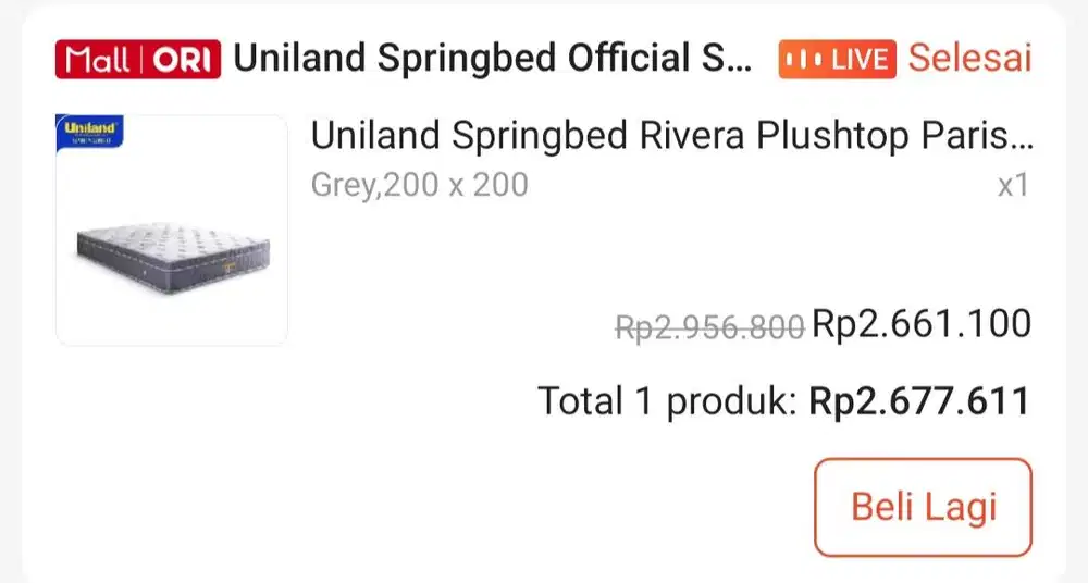 Kasur spring bed uniland besar