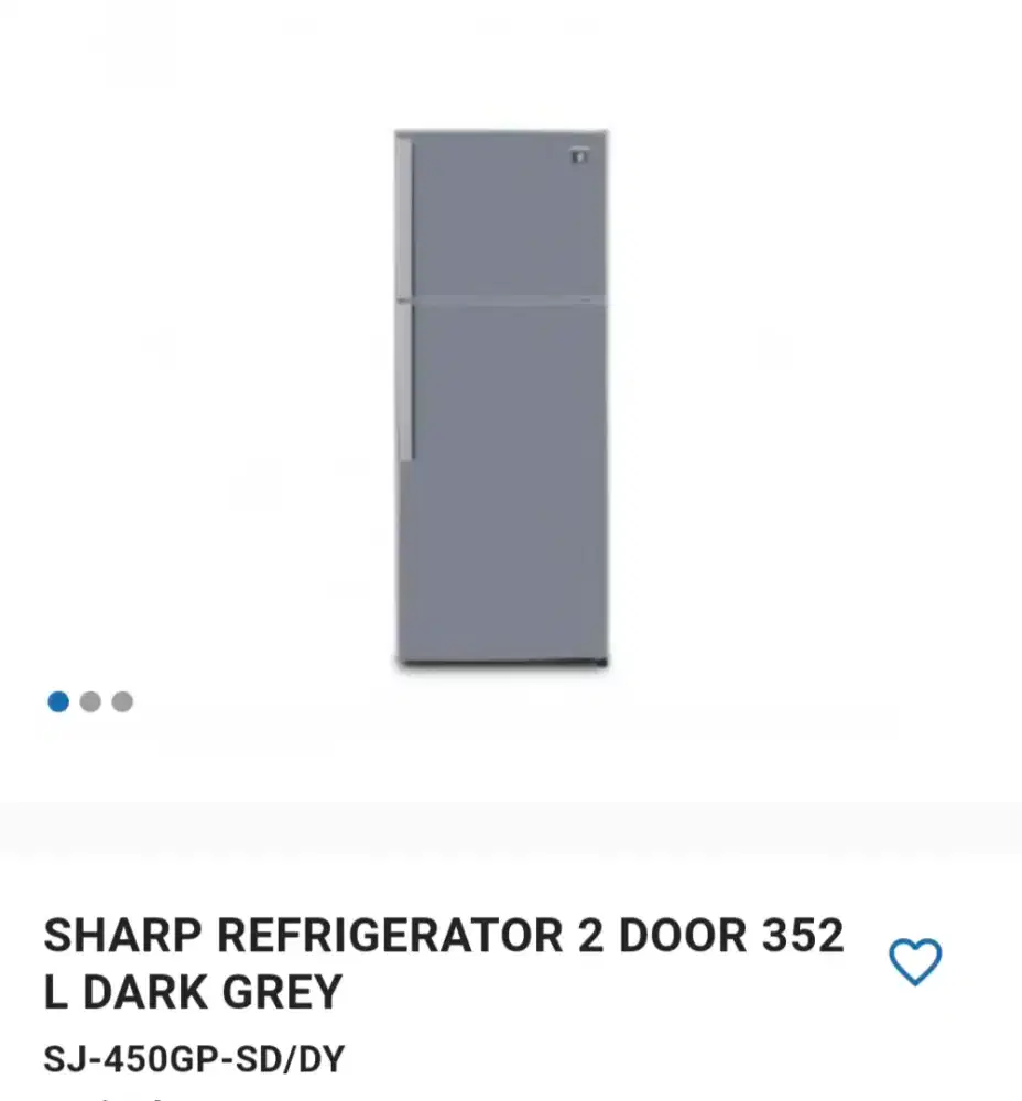 SHARP REFRIGERATOR 2 DOOR 352L DARK GREY