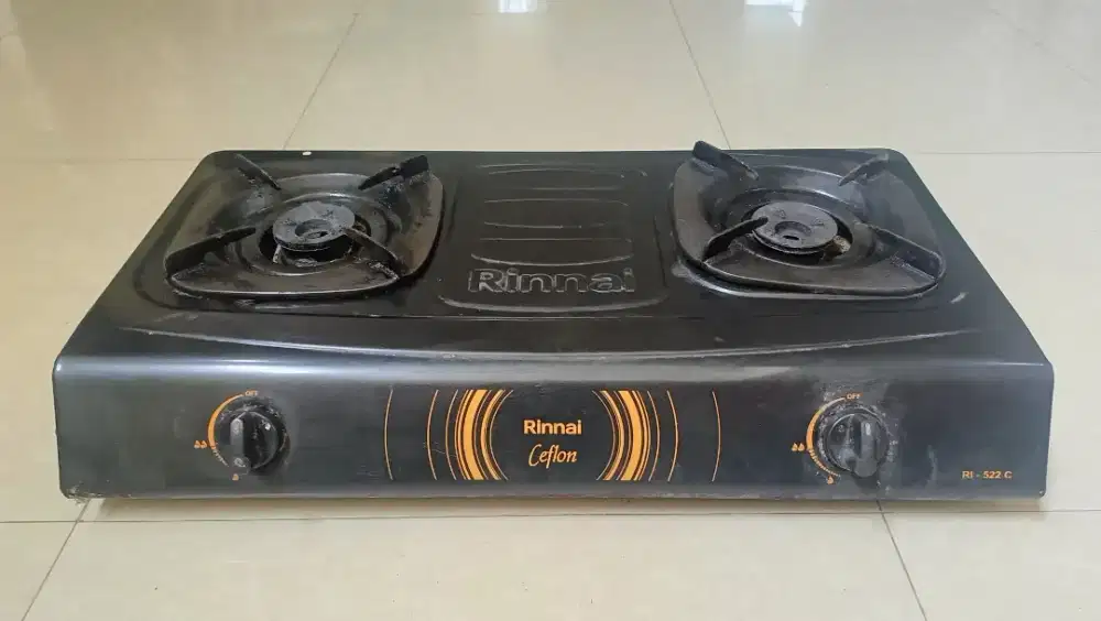 Kompor gas Rinnai 2 tungku RI-522C asli ORI