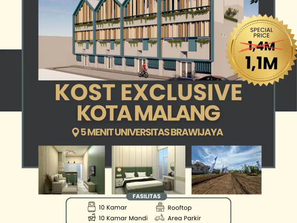 Rukos 10 kamar merjosari kota malang full furnished