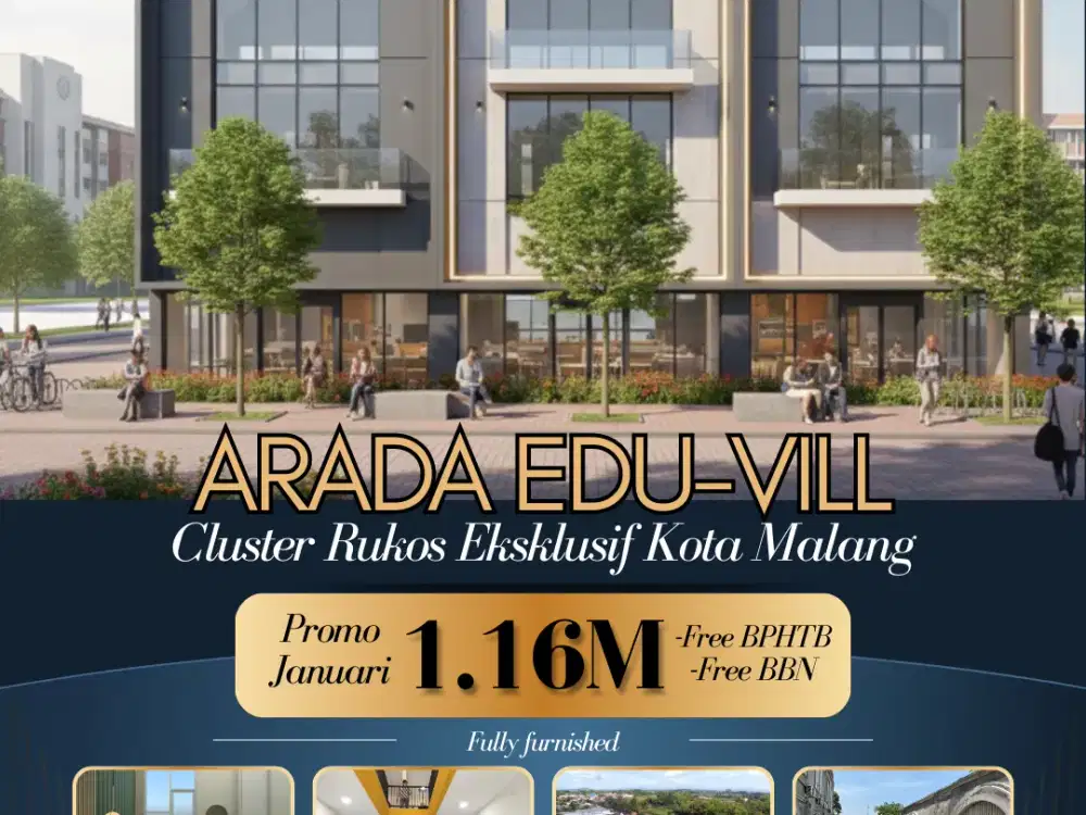 Rukos merjosari kota malang area kampus brawijaya free bphtb dan bbn