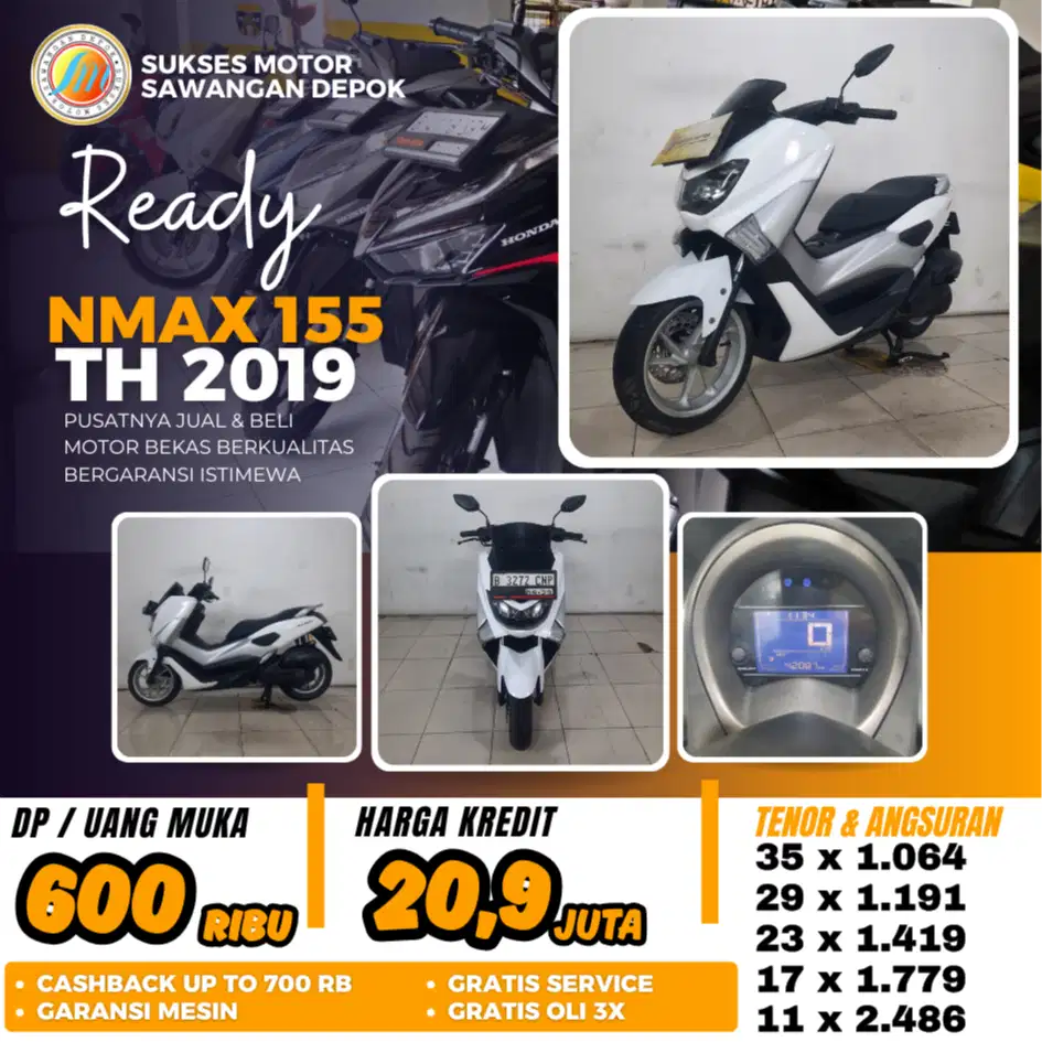 BERGARANSI YAMAHA NMAX OLD TH 2019 UNIT MULUS BISA KREDIT DP 600 RIBU
