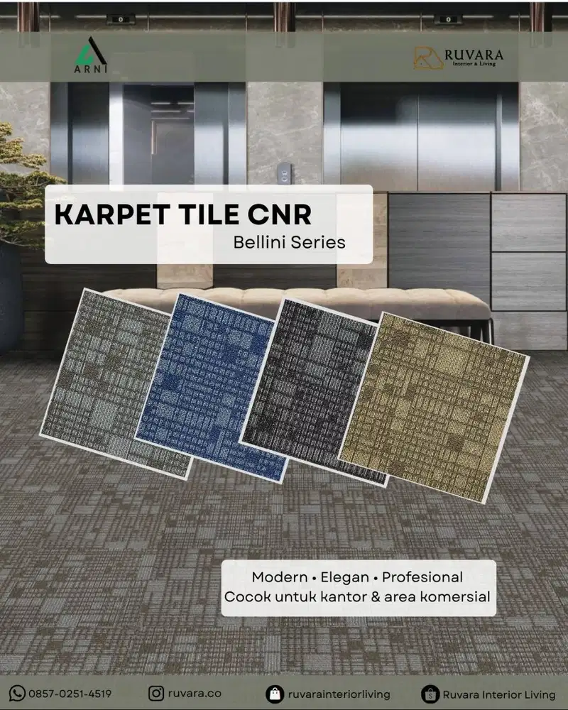 Carpet Tile Karpet Kotak | Karpet kantor Anti Slip 50x50mm