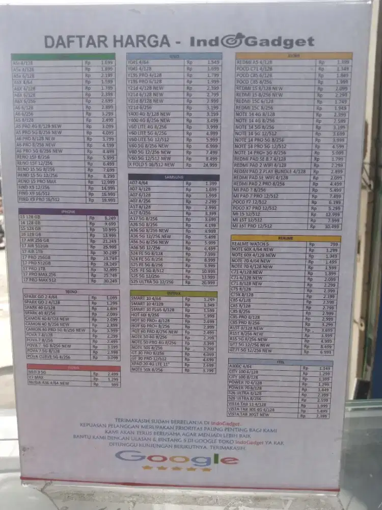 Hp murah mulai dari 1jutaan