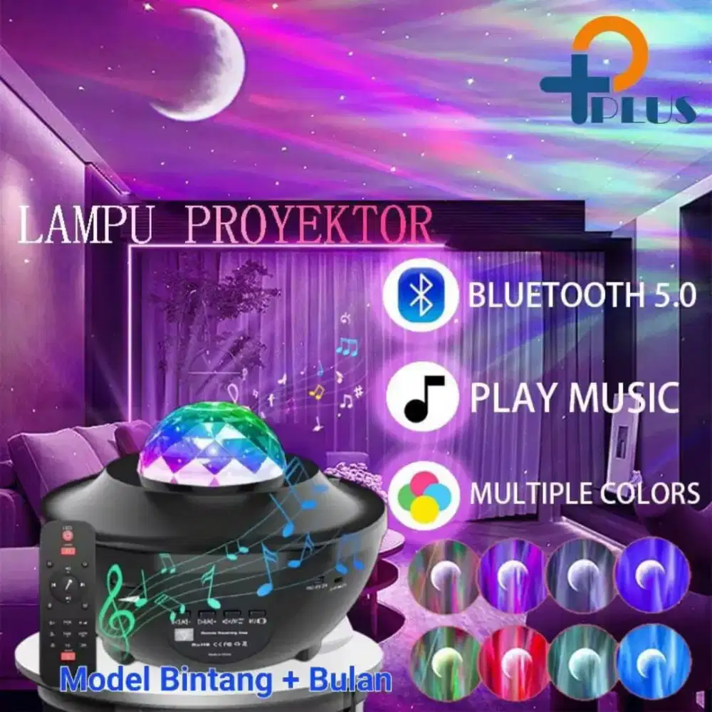 Lampu Proyektor Aurora Dengan Speaker