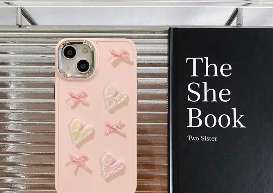 Case iPhone 3D hati soft pink