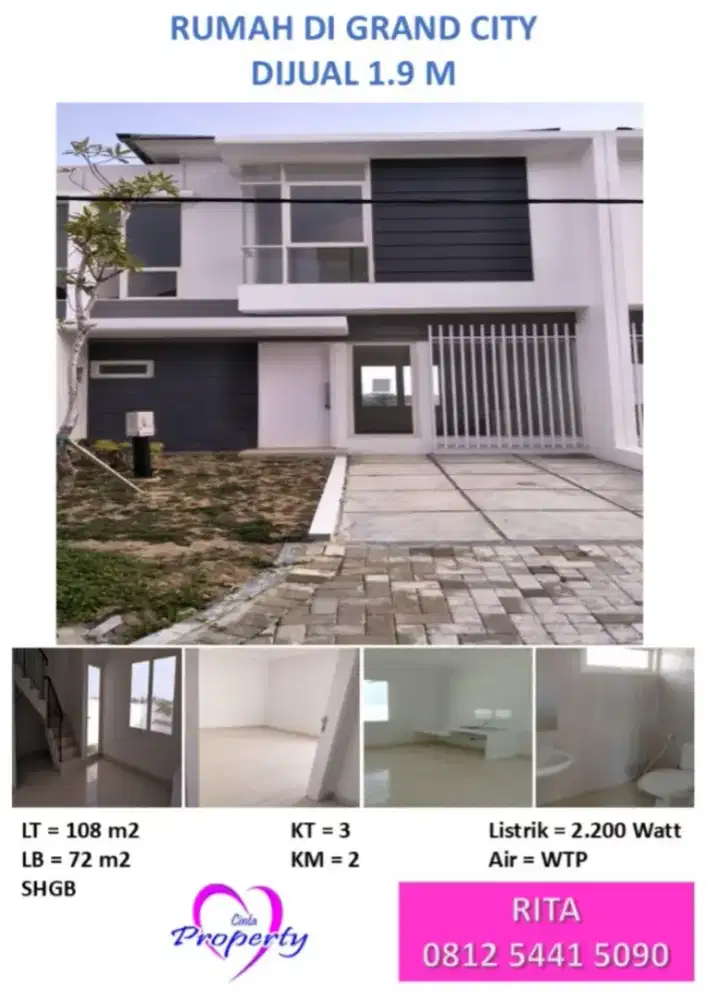 DIJUAL RUMAH DI GRAND CITY