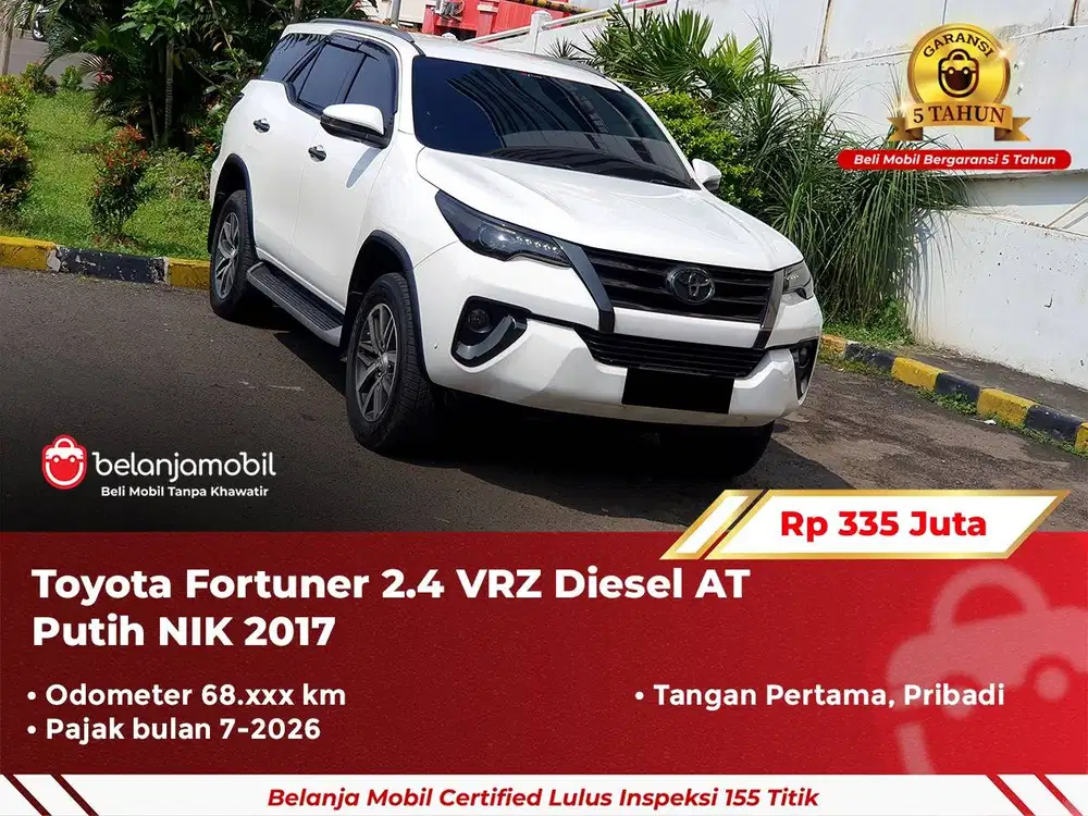 [ GARANSI 5TH ] Toyota Fortuner 2.4 VRZ Diesel AT 2017 2018