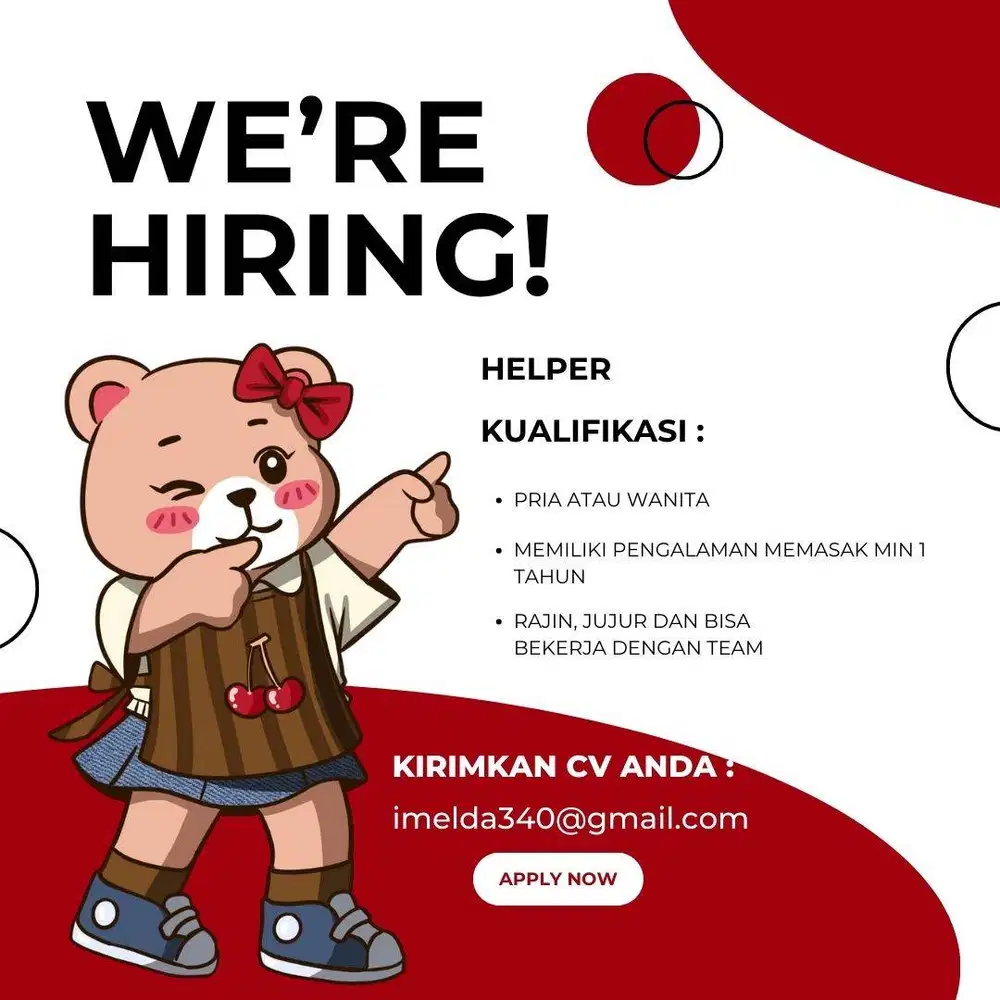 Lowongan Kerja Barista dan Kitchen (Bagian Helper)