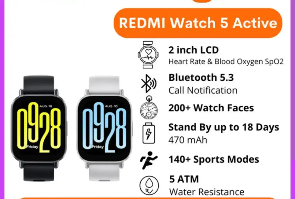 (Like New 99,9%) Smart Watch Redmi 5 Active