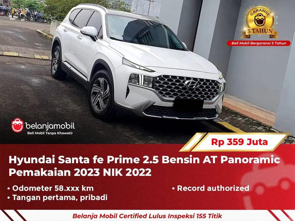 [ GARANSI 5TH ] Hyundai Santafe Santa fe Prime 2.5 Bensin AT 2022 2023