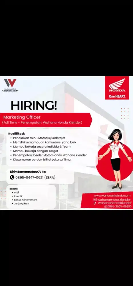 Dibutuhkan segera sales counter & pameran