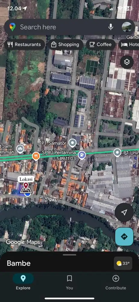 Rumah lokasi Startegis industri dan SPBU Bambe