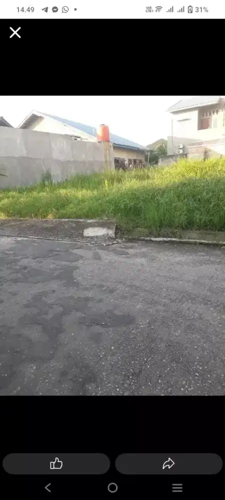 Dijual Tanah Luas 425 m2 - Jl. Paus Kota Pekanbaru (Dekat ke SPBU)