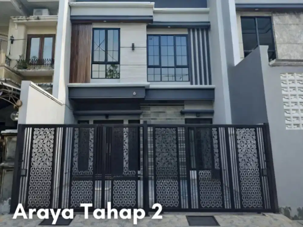 dijual rumah araya 2 baru gress 2 lantai minimalis row jalan 3 mobil