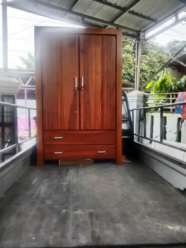 Lemari pakaian 2pintu kayu jati tua