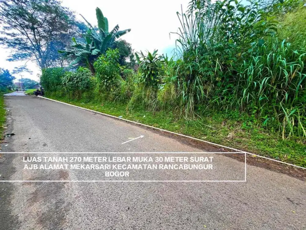 TANAH MURAH DI JALAN UTAMA DESA MEKARSARI KECAMATAN RANCA BUNGUR BOGOR