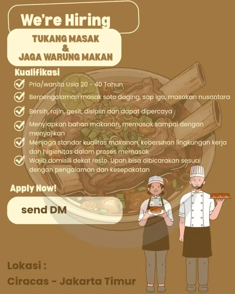 Juru masak jaga warung makan
