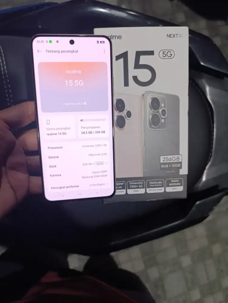 Realme 15 8+10/256 5G like new lngkp ori bs tker tambah blm lama