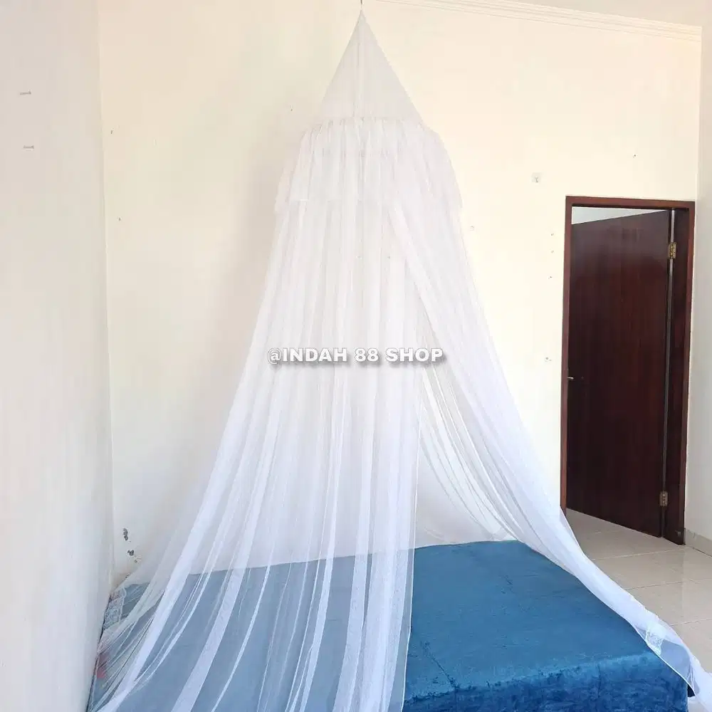 KELAMBU GANTUNG DENGAN RING BULAT BERPONI (180x200x250)
