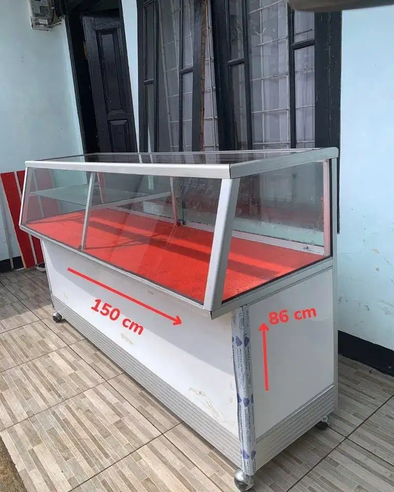 Etalase kaca Alumunium / etalase kaca Konter / Etalase warung usaha