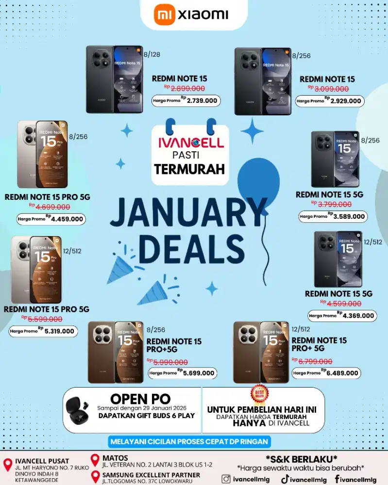 REDMI NOTE 15 PRO 5G NEW RAM 8/256 FREE BUDS PLAY